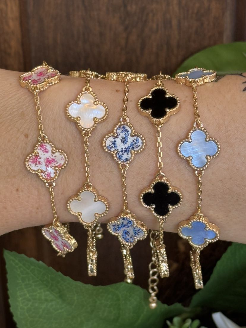 Enamel Quatrefoil Bracelet
